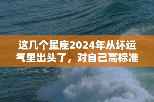 这几个星座2024年从坏运气里出头了，对自己高标准高要求