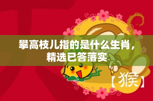 攀高枝儿指的是什么生肖，精选已答落实