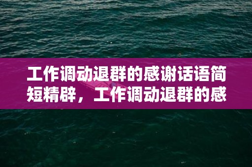 工作调动退群的感谢话语简短精辟，工作调动退群的感谢话语回复怎么说