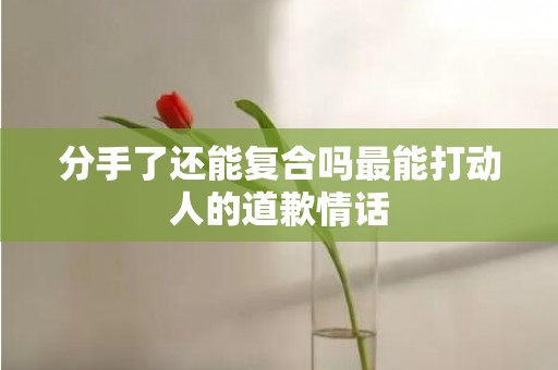 分手了还能复合吗最能打动人的道歉情话