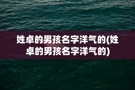 姓卓的男孩名字洋气的(姓卓的男孩名字洋气的)