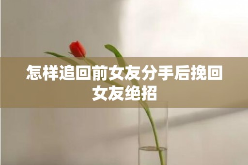 怎样追回前女友分手后挽回女友绝招