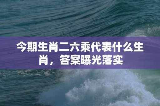 今期生肖二六乘代表什么生肖，答案曝光落实