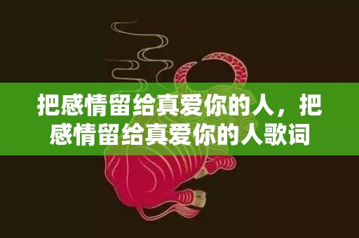 把感情留给真爱你的人，把感情留给真爱你的人歌词