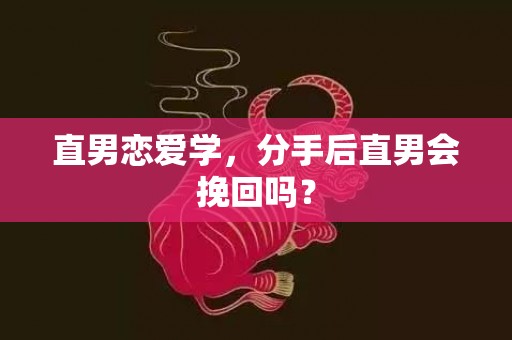 直男恋爱学，分手后直男会挽回吗？