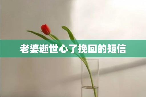 老婆逝世心了挽回的短信