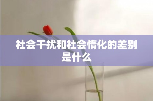 社会干扰和社会惰化的差别是什么