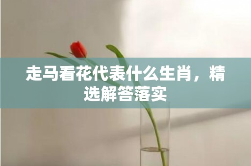 走马看花代表什么生肖，精选解答落实