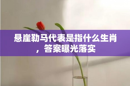 悬崖勒马代表是指什么生肖，答案曝光落实