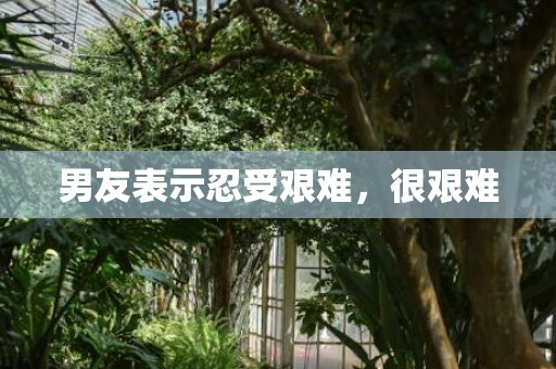 男友表示忍受艰难，很艰难