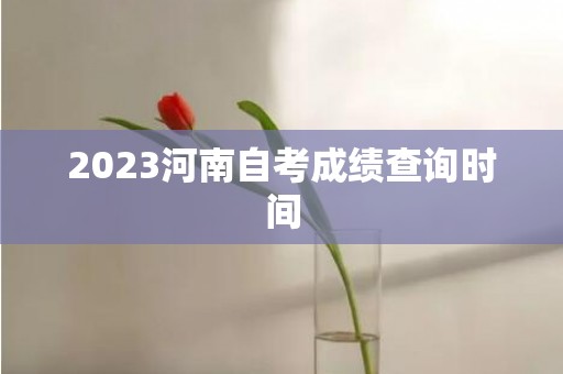 2023河南自考成绩查询时间