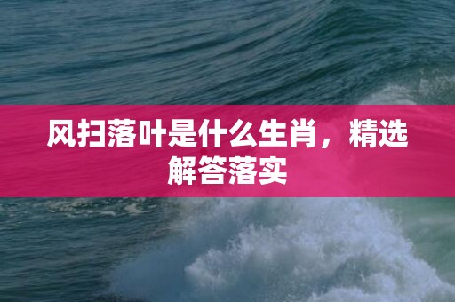 风扫落叶是什么生肖，精选解答落实