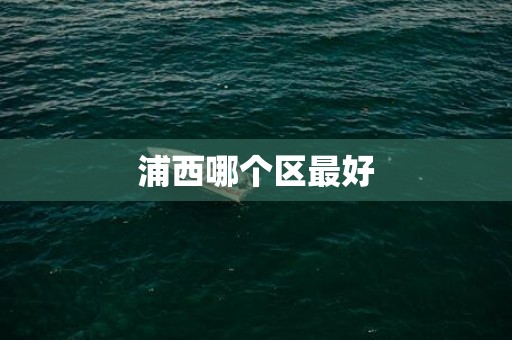 浦西哪个区最好