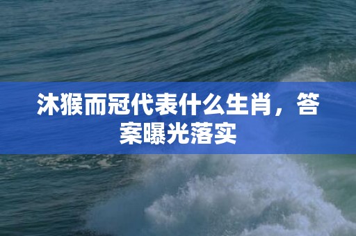 沐猴而冠代表什么生肖，答案曝光落实