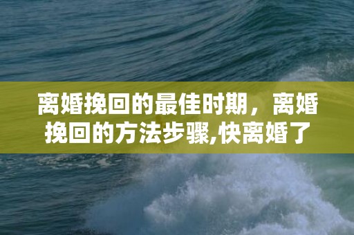 离婚挽回的最佳时期，离婚挽回的方法步骤,快离婚了还能挽回吗