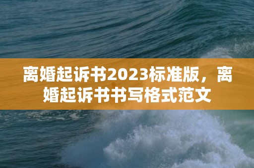 离婚起诉书2023标准版，离婚起诉书书写格式范文