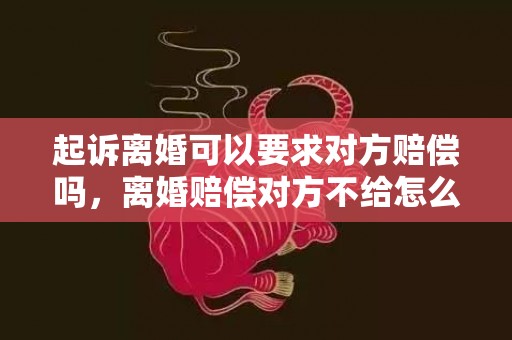 起诉离婚可以要求对方赔偿吗，离婚赔偿对方不给怎么办手续