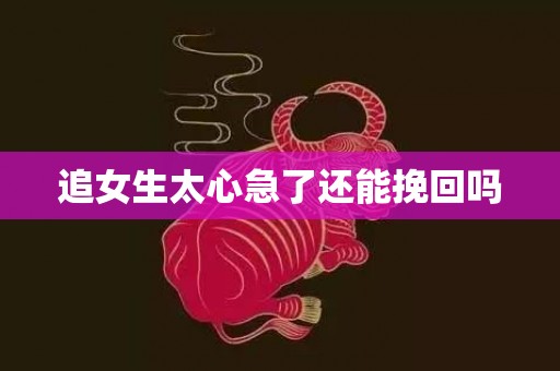 追女生太心急了还能挽回吗