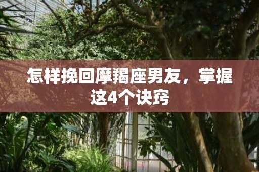 怎样挽回摩羯座男友，掌握这4个诀窍