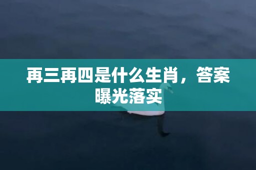 再三再四是什么生肖，答案曝光落实