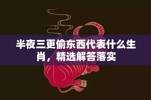 半夜三更偷东西代表什么生肖，精选解答落实