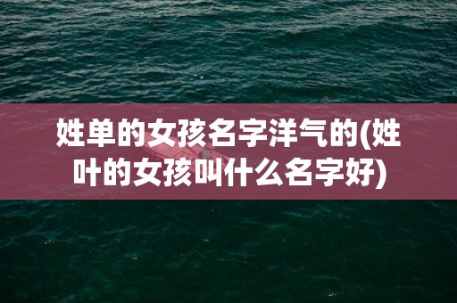 姓单的女孩名字洋气的(姓叶的女孩叫什么名字好)