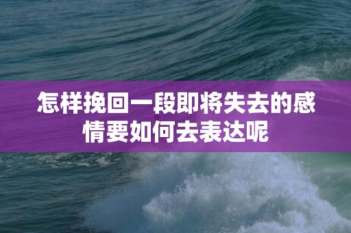 怎样挽回一段即将失去的感情要如何去表达呢