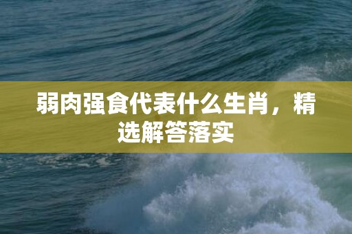 弱肉强食代表什么生肖，精选解答落实