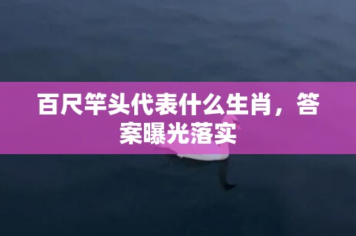 百尺竿头代表什么生肖，答案曝光落实