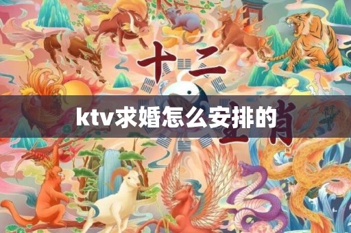 ktv求婚怎么安排的