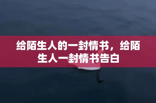 给陌生人的一封情书，给陌生人一封情书告白