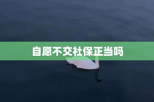 自愿不交社保正当吗