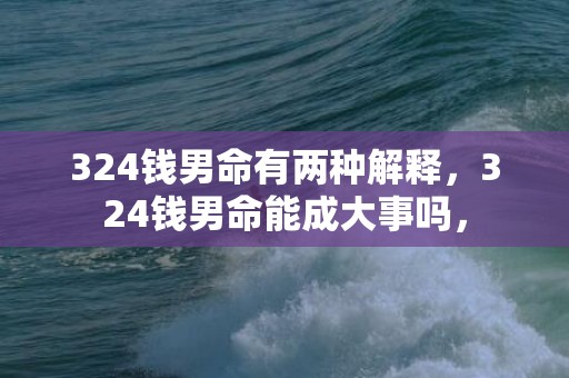 324钱男命有两种解释，324钱男命能成大事吗，