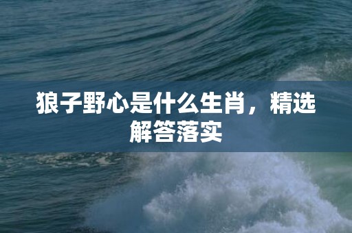 狼子野心是什么生肖，精选解答落实