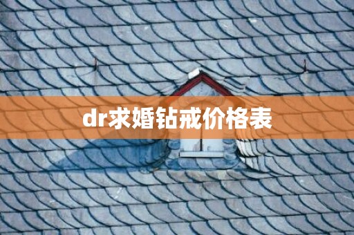 dr求婚钻戒价格表