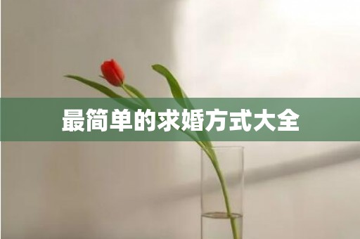 最简单的求婚方式大全