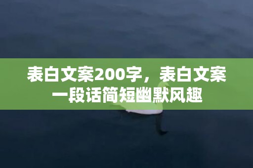 表白文案200字，表白文案一段话简短幽默风趣