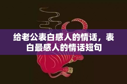 给老公表白感人的情话，表白最感人的情话短句