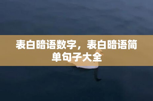 表白暗语数字，表白暗语简单句子大全