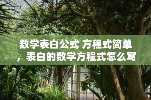 数学表白公式 方程式简单，表白的数学方程式怎么写