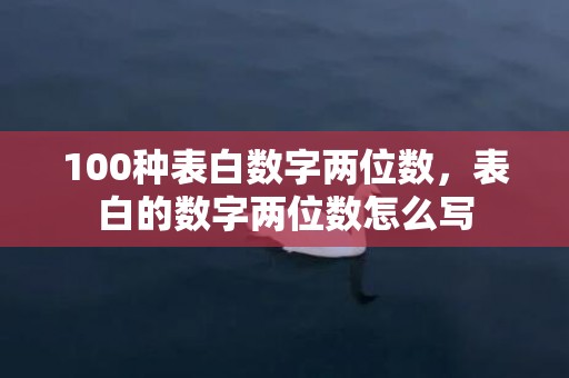 100种表白数字两位数，表白的数字两位数怎么写