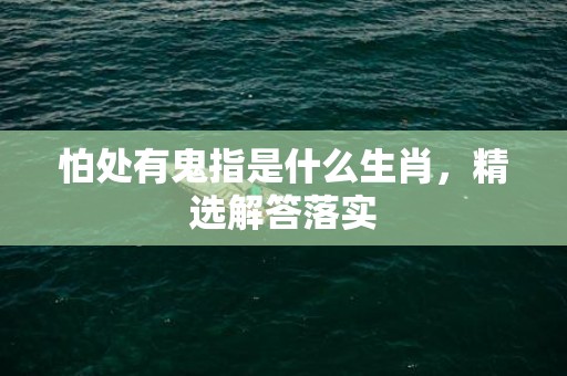 怕处有鬼指是什么生肖，精选解答落实