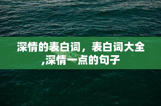 深情的表白词，表白词大全,深情一点的句子