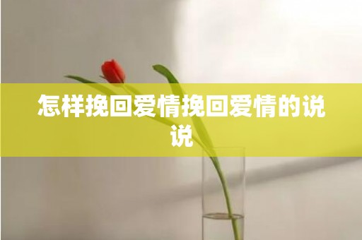 怎样挽回爱情挽回爱情的说说