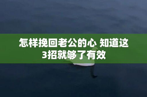 怎样挽回老公的心 知道这3招就够了有效