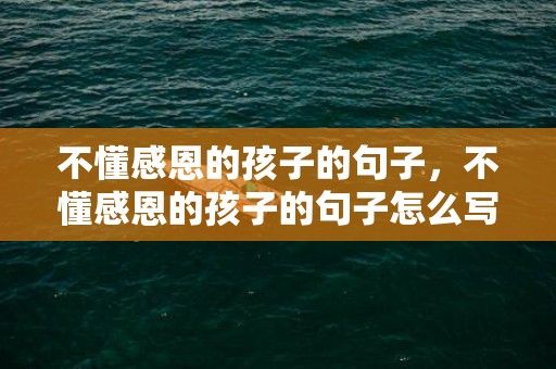 不懂感恩的孩子的句子，不懂感恩的孩子的句子怎么写 心存感恩的经典语句