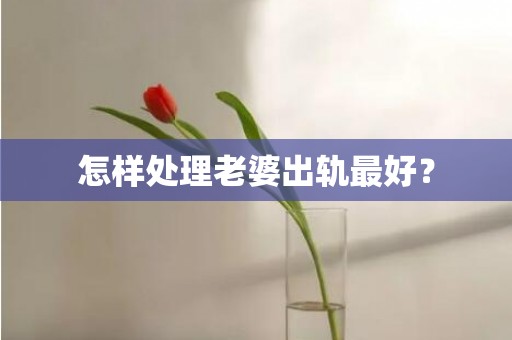 怎样处理老婆出轨最好？