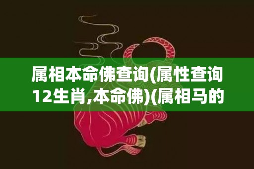 属相本命佛查询(属性查询12生肖,本命佛)(属相马的本命佛是什么菩萨)