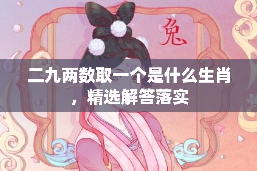 二九两数取一个是什么生肖，精选解答落实