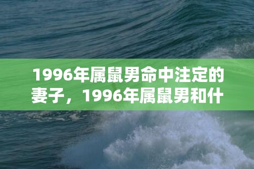 1996年属鼠男命中注定的妻子，1996年属鼠男和什么属相最配